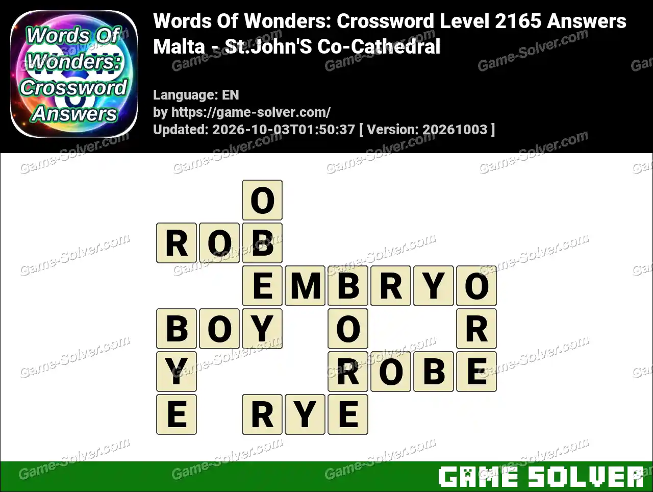 Words Of Wonders: Crossword Level 2165 Answers – Malta – St.John’S Co-Cathedral